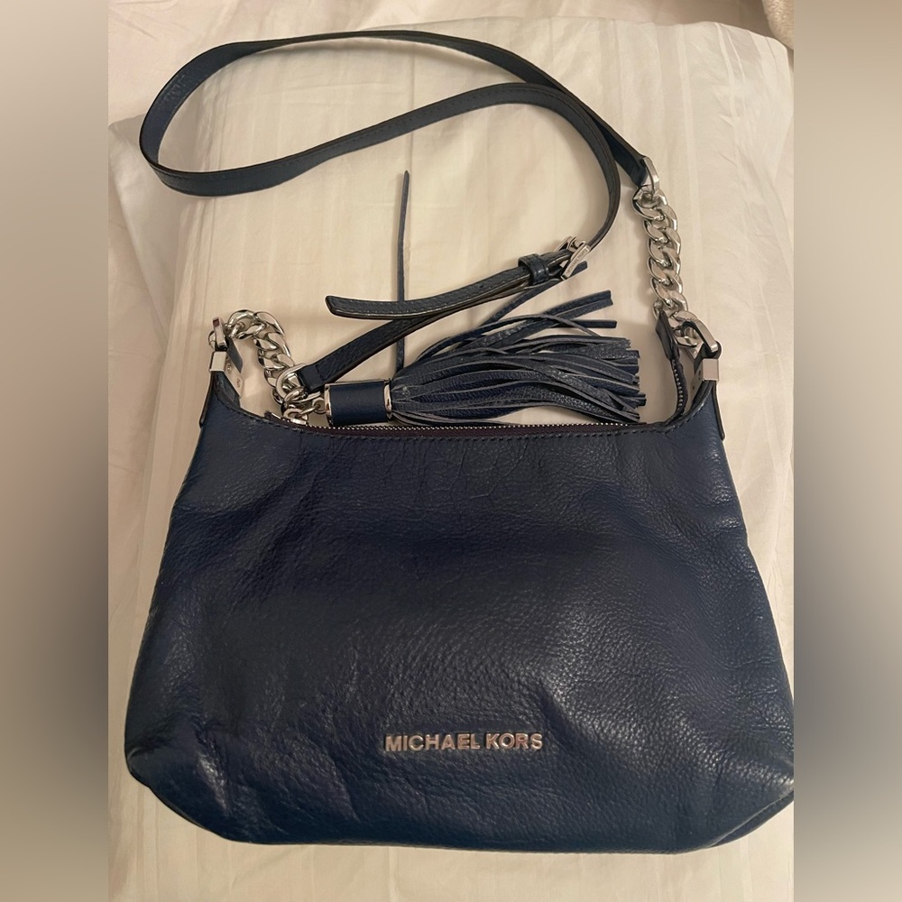 Michael Kors Dark Blue Leather Shoulder Bag